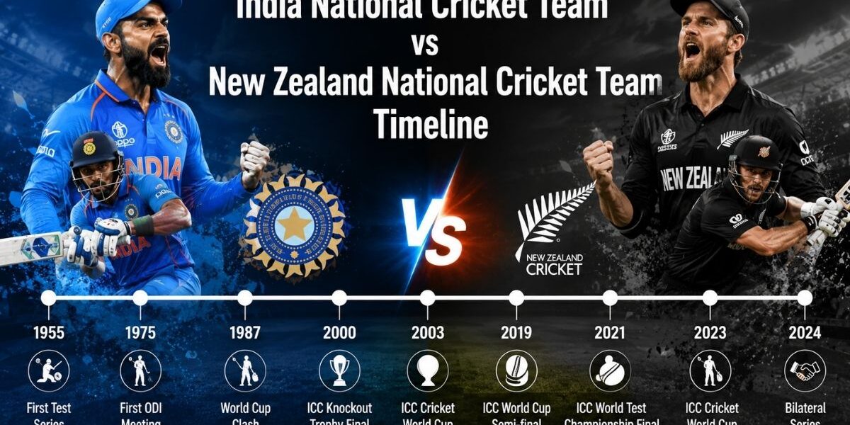 India National Cricket Team vs New Zealand National Cricket Team Timeline
