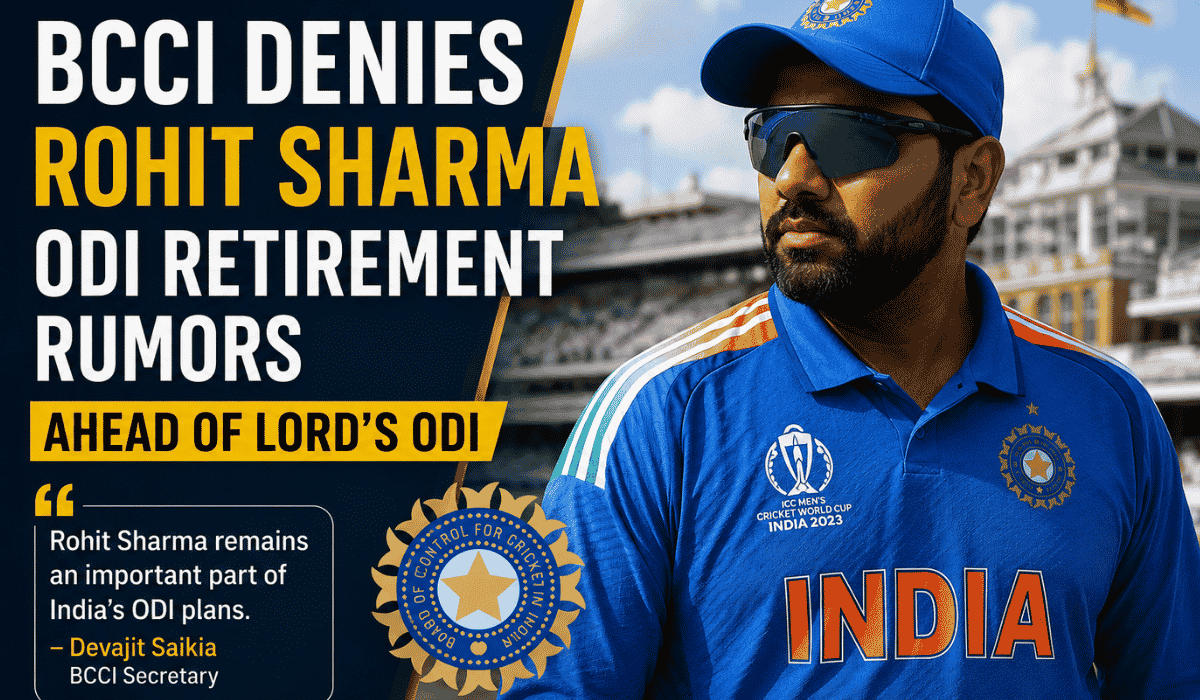 BCCI Denies Rohit Sharma ODI Retirement Rumors Ahead of Lord’s ODI