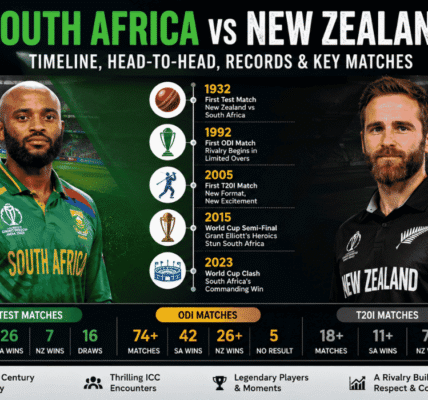 South Africa National Cricket Team vs New Zealand National Cricket Team Timeline